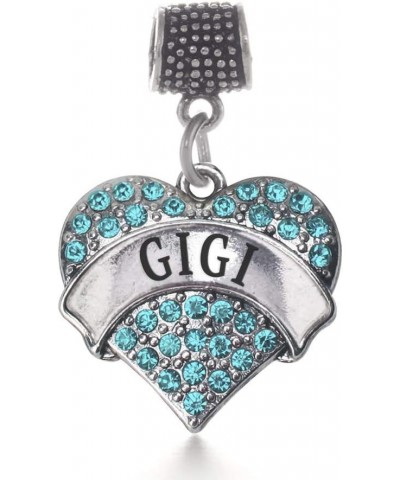 Silver Pave Heart Charm for Bracelet with Cubic Zirconia Jewelry Gigi Aqua $10.99 Bracelets