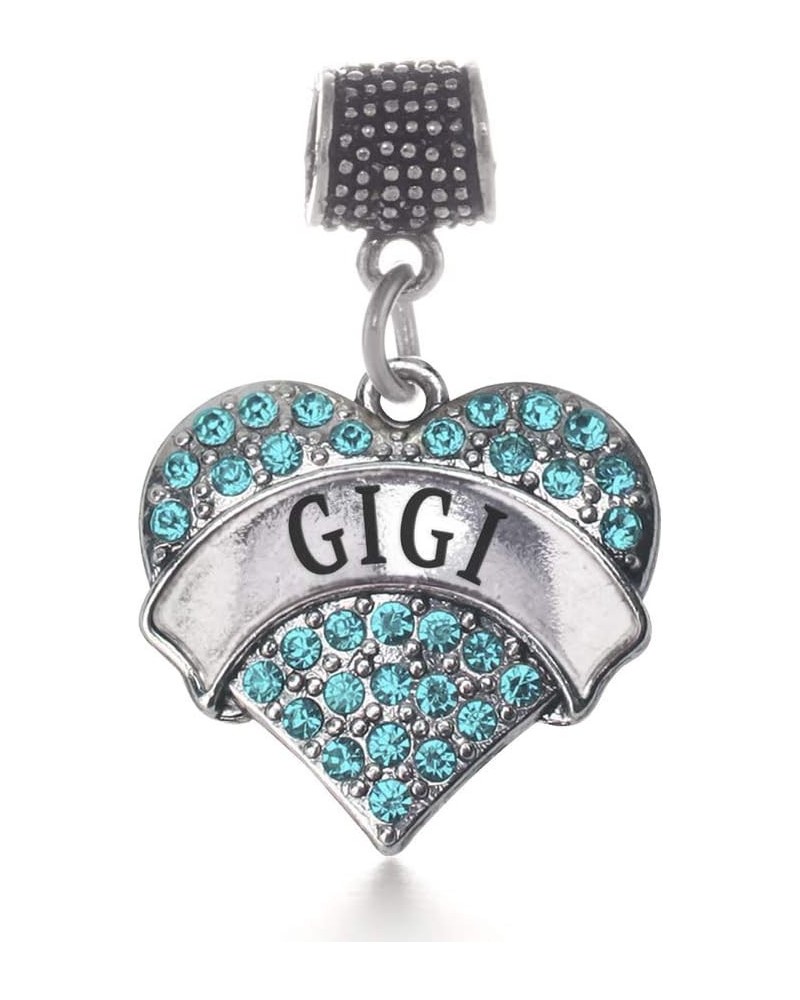 Silver Pave Heart Charm for Bracelet with Cubic Zirconia Jewelry Gigi Aqua $10.99 Bracelets