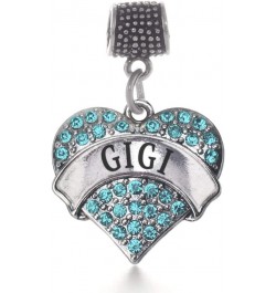 Silver Pave Heart Charm for Bracelet with Cubic Zirconia Jewelry Gigi Aqua $10.99 Bracelets