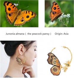 Butterfly Earrings for Women, Gold Hoop Earrings, Dangle Fashion Statement Hypoallergenic Earrings Girls Butterfly Wings Gift...