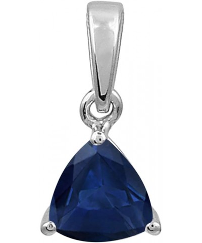 Multi Choice Trillion Shape Gemstone 925 Sterling Silver Solitaire Art Deco Pendant Jewelry Sapphire $14.51 Pendants