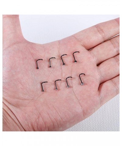 10Pcs 18G 20G Nose Ring Surgical Steel Nose Rings Studs Piercing 1.5mm 2mm 2.5mm 3mm Round Diamond CZ L Shaped Corkscrew Nose...