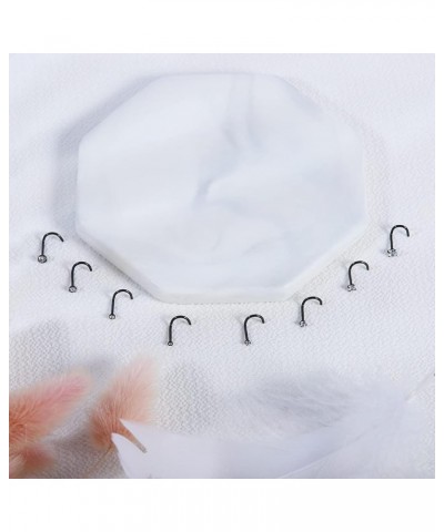 10Pcs 18G 20G Nose Ring Surgical Steel Nose Rings Studs Piercing 1.5mm 2mm 2.5mm 3mm Round Diamond CZ L Shaped Corkscrew Nose...