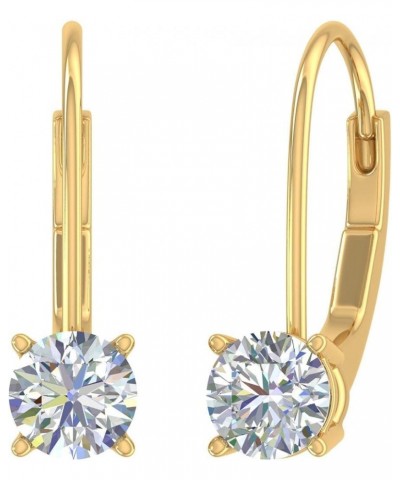 0.40 to 1 Carat Diamond Leverback Drop Earrings in 14K Gold - IGI Certified Yellow Gold 0.62 carats $154.50 Earrings