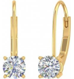 0.40 to 1 Carat Diamond Leverback Drop Earrings in 14K Gold - IGI Certified Yellow Gold 0.62 carats $154.50 Earrings