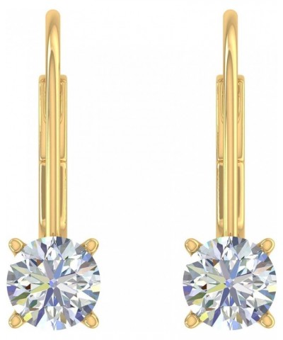 0.40 to 1 Carat Diamond Leverback Drop Earrings in 14K Gold - IGI Certified Yellow Gold 0.62 carats $154.50 Earrings