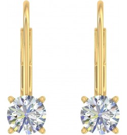 0.40 to 1 Carat Diamond Leverback Drop Earrings in 14K Gold - IGI Certified Yellow Gold 0.62 carats $154.50 Earrings