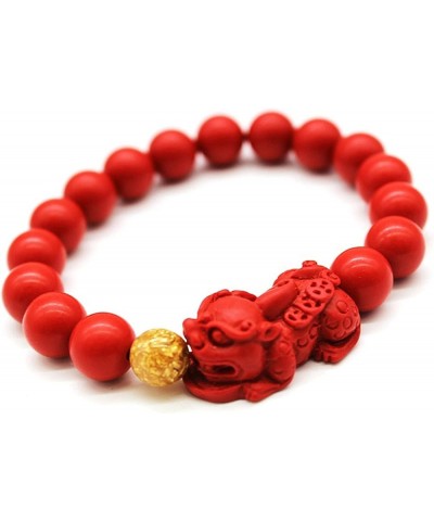 Feng Shui Amulet Red Pi Xiu Cinnabar Bracelet Prosperity Red Bead Bracelet with Charm Pi Yao Natural Stone Beads Bracelet Att...