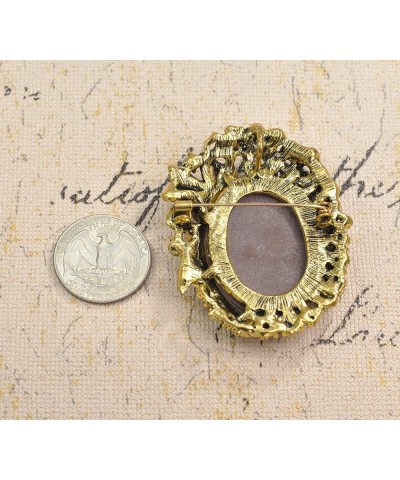 Vintage Style Cameo Victorian Lady Maiden Crystal Rhinestone Pin Brooch Gold 5 $9.80 Brooches & Pins