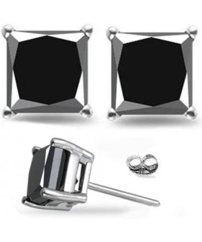 1/2-4 Carat Total Weight Princess Black Diamond Stud Earrings Platinum 0.74 carats $374.19 Earrings