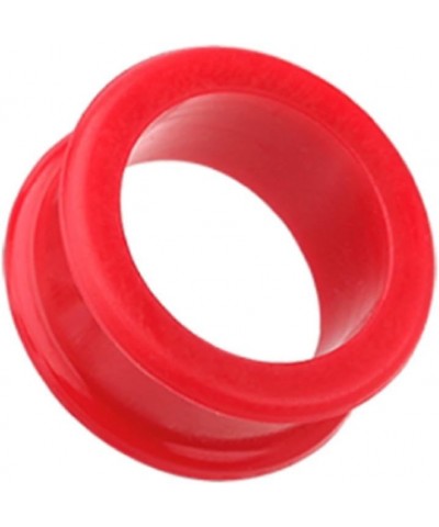 Flexible Silicone Double Flared Ear Gauge Tunnel Plugs (Sold by Pair) 9/16", Red $9.71 Body Jewelry