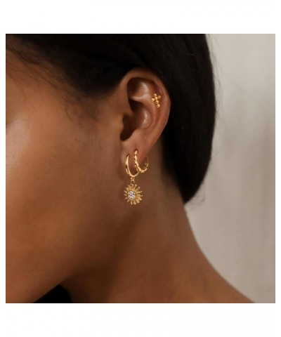 Huggie Earrings for Women Gold Hoop 18K Gold Filled Small Simple Delicate Hypoallergenic Ear Jewelry Rice Beaded $9.00 Earrings