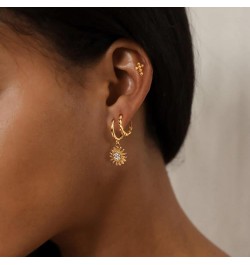 Huggie Earrings for Women Gold Hoop 18K Gold Filled Small Simple Delicate Hypoallergenic Ear Jewelry Rice Beaded $9.00 Earrings