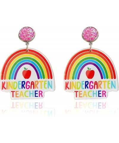 Fun Teacher Earrings for Women 2023 Back to School Fall Outfits Drop Dangle Acrylic Earrings for Women Girls Colorful First D...