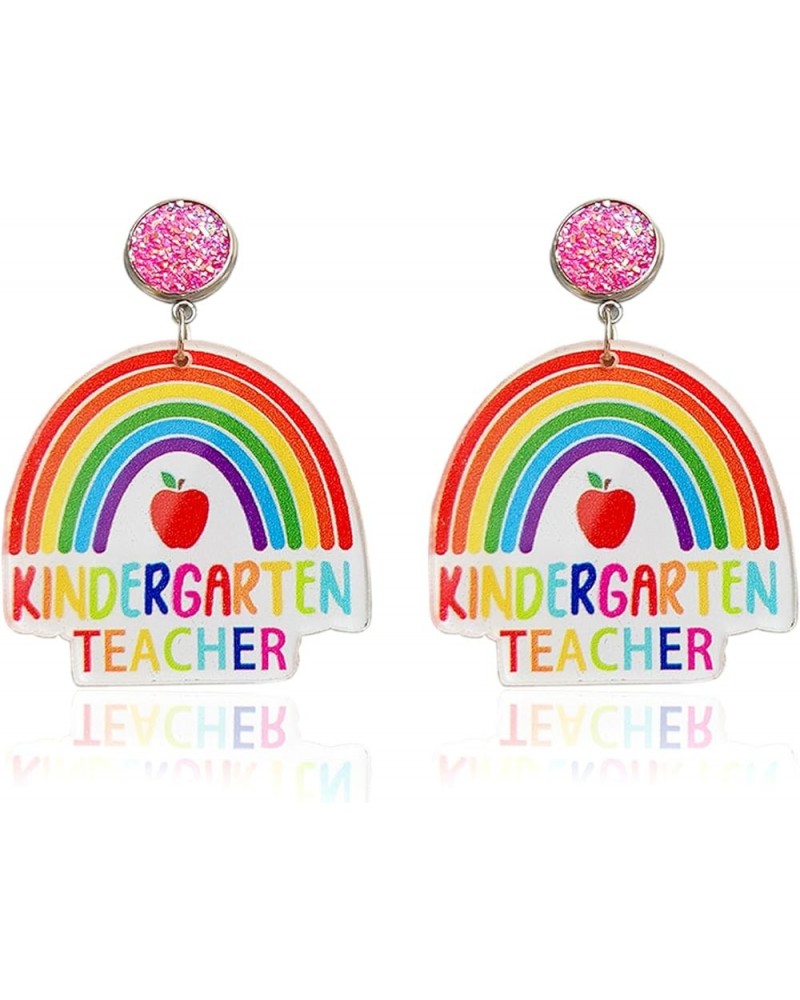 Fun Teacher Earrings for Women 2023 Back to School Fall Outfits Drop Dangle Acrylic Earrings for Women Girls Colorful First D...