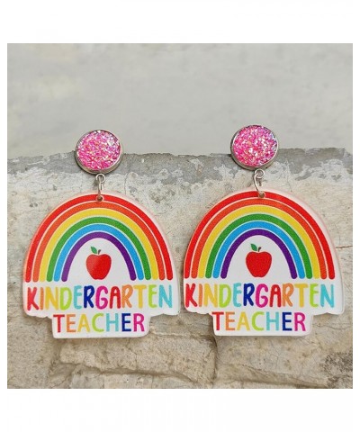 Fun Teacher Earrings for Women 2023 Back to School Fall Outfits Drop Dangle Acrylic Earrings for Women Girls Colorful First D...