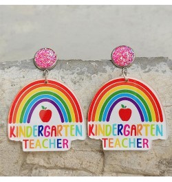 Fun Teacher Earrings for Women 2023 Back to School Fall Outfits Drop Dangle Acrylic Earrings for Women Girls Colorful First D...