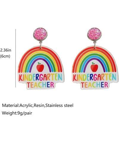 Fun Teacher Earrings for Women 2023 Back to School Fall Outfits Drop Dangle Acrylic Earrings for Women Girls Colorful First D...