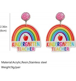 Fun Teacher Earrings for Women 2023 Back to School Fall Outfits Drop Dangle Acrylic Earrings for Women Girls Colorful First D...