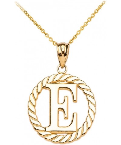 10k Yellow Gold Roped Circle "A-Z" Initial Pendant Necklace 22.0 Inches E $76.99 Necklaces