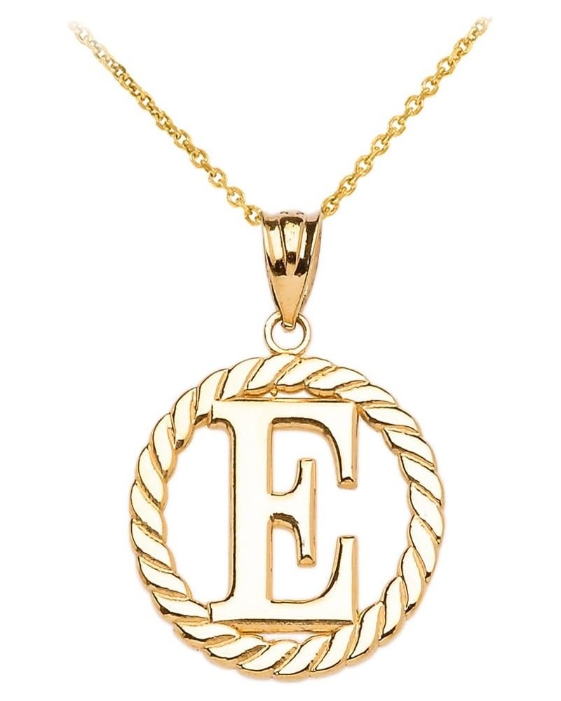 10k Yellow Gold Roped Circle "A-Z" Initial Pendant Necklace 22.0 Inches E $76.99 Necklaces