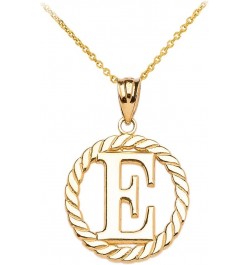 10k Yellow Gold Roped Circle "A-Z" Initial Pendant Necklace 22.0 Inches E $76.99 Necklaces