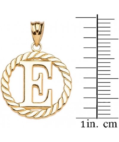 10k Yellow Gold Roped Circle "A-Z" Initial Pendant Necklace 22.0 Inches E $76.99 Necklaces