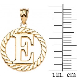 10k Yellow Gold Roped Circle "A-Z" Initial Pendant Necklace 22.0 Inches E $76.99 Necklaces