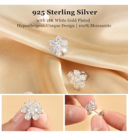 Moissanite Diamond Earrings 18K White Gold Plated Sterling Silver Hypoallergenic Earrings D Color VVS1 Clear Brilliant Round ...