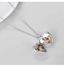 Sterling Silver Locket Necklace for Women Personalized Necklaces Heart Pendant Necklaces Custom Picture Necklace Jewelry Gift...