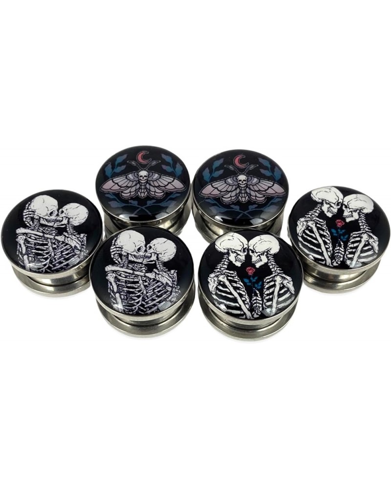 Set of 3 pairs Screw on Picture Plugs - (Eternally Yours, The Lovers, Death Moth) - All 3 pairs included 4g (5mm) $11.04 Body...