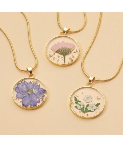 Pressed Birth Flower Necklace October Marigold Gold Plated $25.96 Necklaces