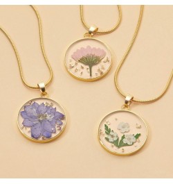 Pressed Birth Flower Necklace October Marigold Gold Plated $25.96 Necklaces