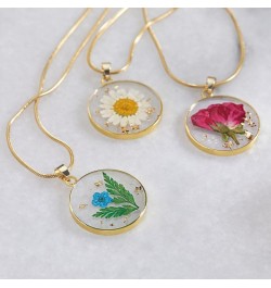 Pressed Birth Flower Necklace October Marigold Gold Plated $25.96 Necklaces