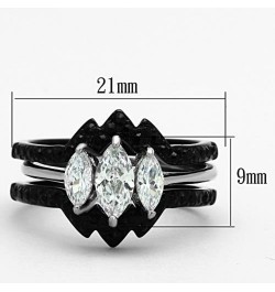 His and Her 4 Piece Black and Silver Stainless Steel and Titanium Wedding Ring Band Set Size Women's 10 Men's 08 $27.42 Sets