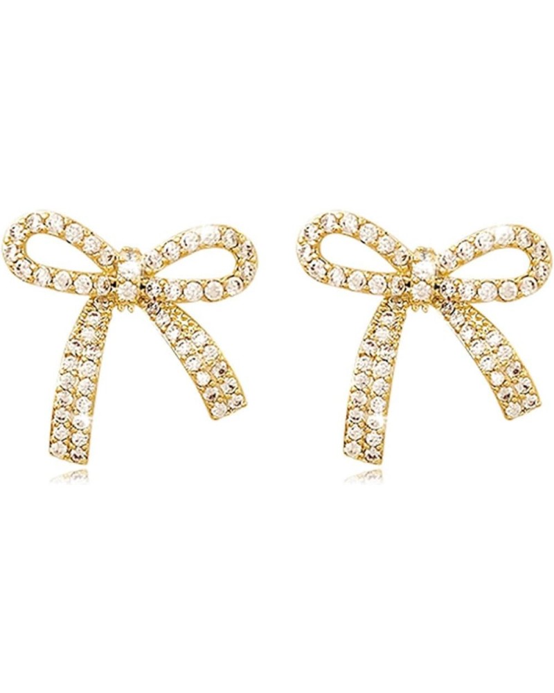 Bow Earrings for Women Rhinestone Prom Dangle Sparkly Crystal Chain Tassel Earring Stud Earrings Teardrop Jewelry Gift for He...