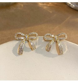 Bow Earrings for Women Rhinestone Prom Dangle Sparkly Crystal Chain Tassel Earring Stud Earrings Teardrop Jewelry Gift for He...