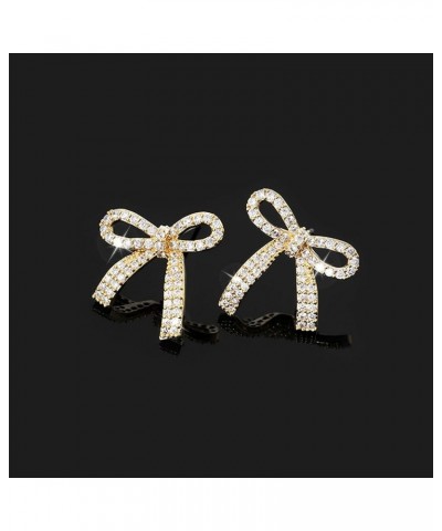 Bow Earrings for Women Rhinestone Prom Dangle Sparkly Crystal Chain Tassel Earring Stud Earrings Teardrop Jewelry Gift for He...