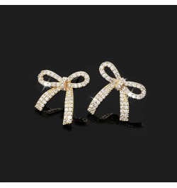 Bow Earrings for Women Rhinestone Prom Dangle Sparkly Crystal Chain Tassel Earring Stud Earrings Teardrop Jewelry Gift for He...