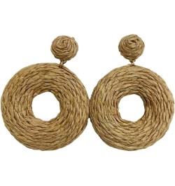 Raffia Drop Earrings Statement Rattan Earrings for Women Girls Boho Summer Beach Rattan Ball Disc Dangle Drop Earrings Vacati...