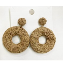 Raffia Drop Earrings Statement Rattan Earrings for Women Girls Boho Summer Beach Rattan Ball Disc Dangle Drop Earrings Vacati...