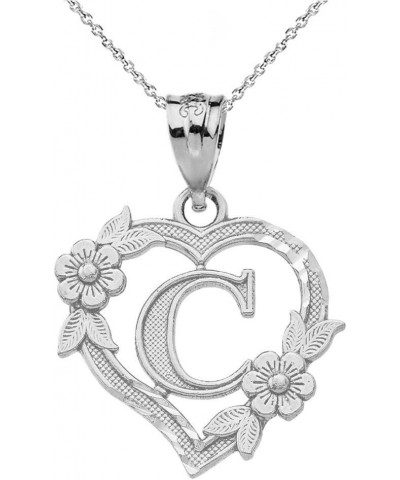 14k Initial Heart Pendant Necklace for Women in White Gold 16.0 Inches C $68.79 Necklaces