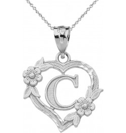 14k Initial Heart Pendant Necklace for Women in White Gold 16.0 Inches C $68.79 Necklaces