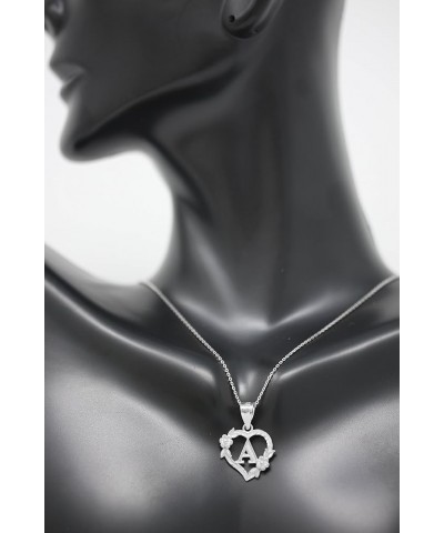 14k Initial Heart Pendant Necklace for Women in White Gold 16.0 Inches C $68.79 Necklaces