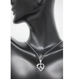 14k Initial Heart Pendant Necklace for Women in White Gold 16.0 Inches C $68.79 Necklaces