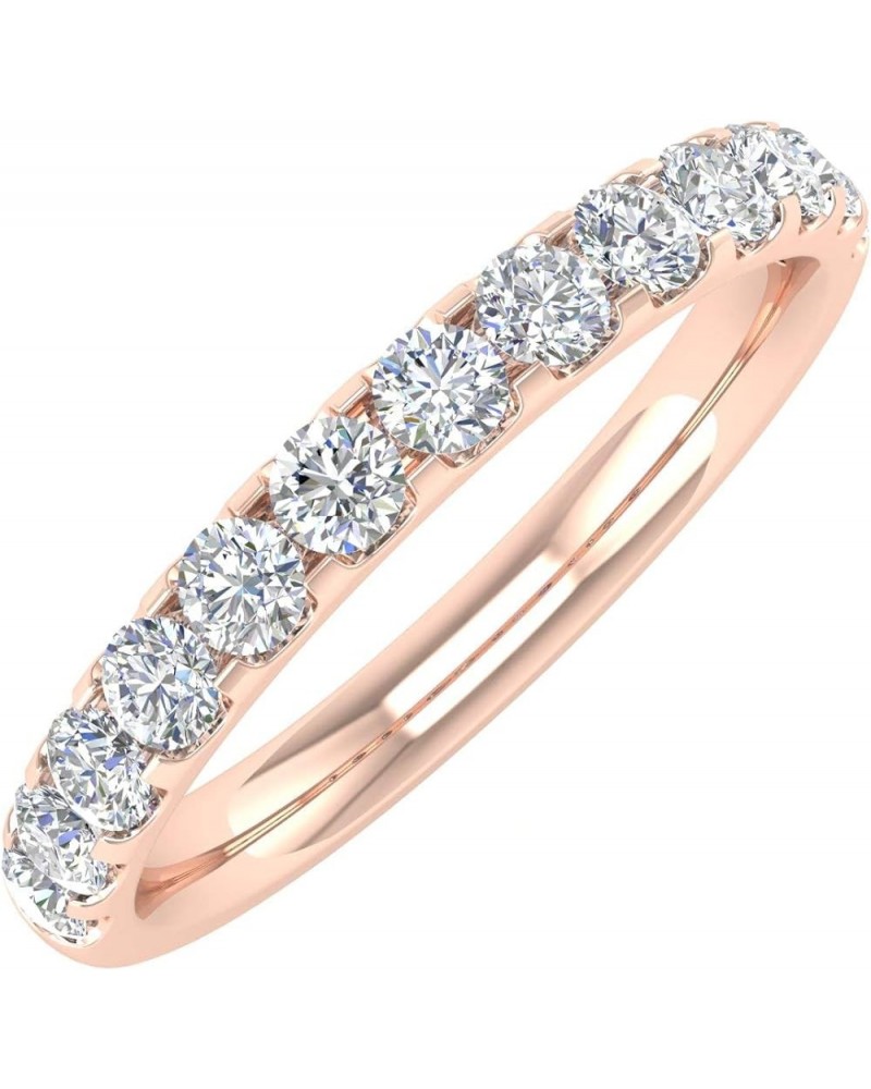 1/2 Carat Round Diamond Wedding Band Ring in 14K Gold - IGI Certified (I1-I2 Clarity) Rose Gold $207.00 Bracelets