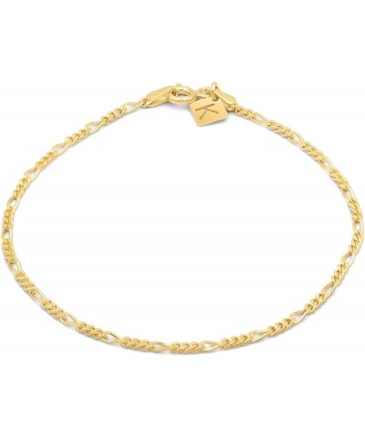 Sterling Silver Figaro Link Chain Bracelet Ankelet 2mm Italian 18kt Gold 11" Anklet $10.79 Bracelets