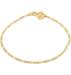 Sterling Silver Figaro Link Chain Bracelet Ankelet 2mm Italian 18kt Gold 11" Anklet $10.79 Bracelets