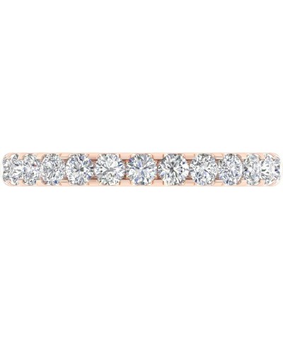 1/2 Carat Round Diamond Wedding Band Ring in 14K Gold - IGI Certified (I1-I2 Clarity) Rose Gold $207.00 Bracelets