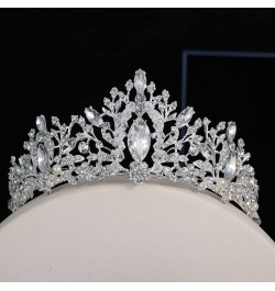 Baroque Queen Bride Crowns and Tiaras Black Crystal Vintage Crown Flower princess Wedding Bridal Headpiece TR24 Silver $18.40...